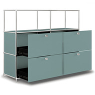 Highboard VEROM, 4 Schubladen, 2 Fächer ohne Rück- und Seitenwände, mint - 7630006773016_02_ow