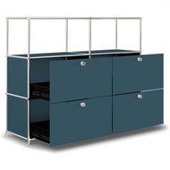 Highboard VEROM, 4 Schubladen, 2 Fächer ohne Rück- und Seitenwände, petrol - 7630006772989_02_ow
