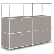 Highboard VEROM, 4 Schubladen, 2 Fächer ohne Rück- und Seitenwände, taupe - 7630006772958_01_ow