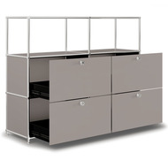 Highboard VEROM, 4 Schubladen, 2 Fächer ohne Rück- und Seitenwände, taupe - 7630006772958_02_ow