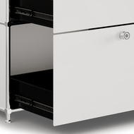 Highboard VEROM, 4 Schubladen, 2 Fächer ohne Rück- und Seitenwände, weiss - 7613346122980_03_ow