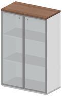 Highboard X-Time, 3 Ordnerhöhen, 2 Glastüren