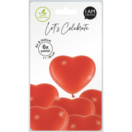 Ballons coeur, rouge, 6 pièces