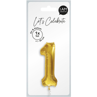 Folienballon, Zahl 1, gold