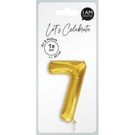Folienballon, Zahl 7, gold