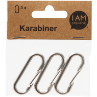 Karabiner oval, 3 Stück