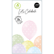 Luftballons kleine Punkte, pastell, 6 Stück