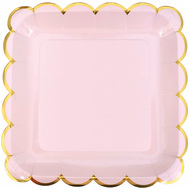 JaBaDaBaDo assiettes en carton, Z17321, 23 x 23 cm, 8 pièces, rose, doré - 7332599173210_01_ow