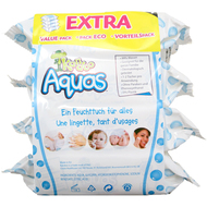 lingettes humides Aquas, 4 paquets de 50 lingettes