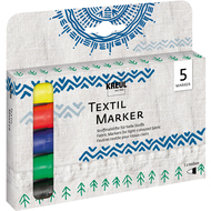 Textilmarker für helle Stoffe, medium, 5 Stück