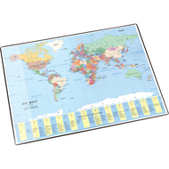 Schreibunterlage Weltkarte, politisch, englisch