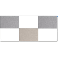 All-in-One tableau blanc/tableau en liège set Board-Up, 6 pièces, blanc/gris/beige