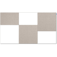 All-in-One Whiteboard/Pinnwand-Set Board-Up, 6-teilig, weiss/beige