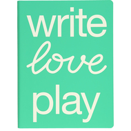 Graphic L Notizbuch, Write Love Play, recyceltes Leder