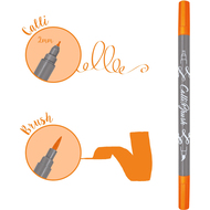 ONLINE Filzstift CalliBrush Double Tip, fluo orange - 4014421190543_03_ow