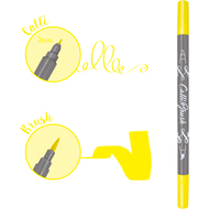 ONLINE Filzstift CalliBrush Double Tip, fluo yellow - 4014421190536_03_ow