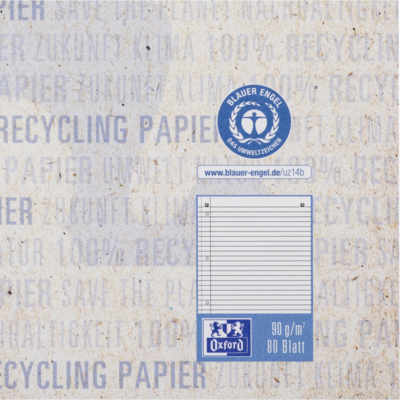 Oxford Recycling Collegeblock, A5, liniert - 4006144042100_05_ow