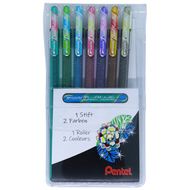 stylo roller Hybrid Dual Metallic K110D-7, 7 pièces