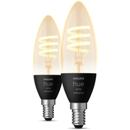 Hue Ampoules White Ambiance Filament, E14, 2200 - 4500K, 4.6W, 2 pièces