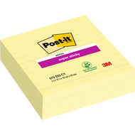 Post-it notes adhésives Super Sticky, ligné, 101 x 101 mm, 3 x 70 feuilles