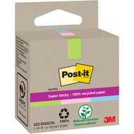 notes adhésives Super Sticky Recycling, assorties