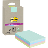 Notes adhésives Super Sticky Recycling, assortis
