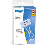 pinces double clip Emoji, 32 mm, bleu clair