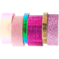 Washi Tape Mixed, 6 pièces, rose