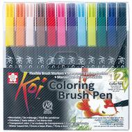 feutres pinceaux Koi Colouring Brush Pen, étui de 12