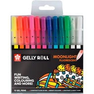 stylo roller Gelly Roll Moonlight fluorescent, 12 pièces