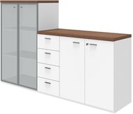 Schrankkombination X-Time 45, 2 und 3 Ordnerhöhen, 4 Schubladen