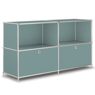 Sideboard VEROM, 2 portes à charnière, 2 étagères, avec poignées perforées