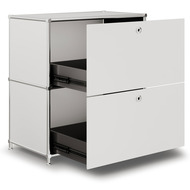 Sideboard VEROM, 2 Schubladen, mit Lochgriffen, weiss - 7613346121457_02_ow