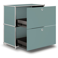 Sideboard VEROM, 2 Schubladen, mit Lochgriffen, mint - 7630006774662_02_ow