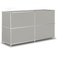 Sideboard VEROM, 2 tiroirs, 2 portes à charnière, avec poignées perforées