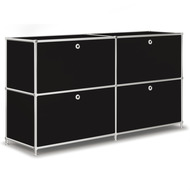 Sideboard VEROM, 2 tiroirs, 2 portes à charnière, avec poignées perforées