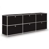 Sideboard VEROM, 6 portes à charnière, avec poignées perforées