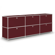 Sideboard VEROM, 3 tiroirs, 3 portes à charnière, avec poignées perforées