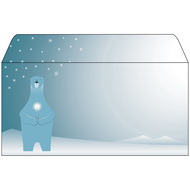 enveloppe Noël, Polar bear with candle