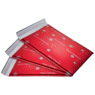 pochettes rembourrage air à motif de Noël Red Snowflake, 3 pièces