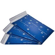 pochettes rembourrées à bulles d'air Blue Snowflake, 3 pièces