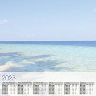 Schreibunterlage Beach, mit Kalender 2023, Papier