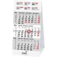 3-Monats-Tischkalender 2026, mit Kartonsteller