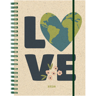 Agenda scolaire 2025/26 papier à l'herbe Love