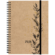 Agenda scolaire 2025/26 papier kraft Tendril