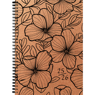 Schüleragenda 2025/26 Recycling-Leather weekly Flowers, A5