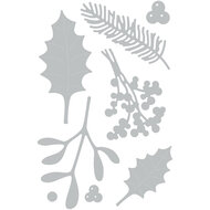 pochoirs de découpe feuilles d'hiver, set de 8