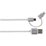 Skross câble de chargement et de synchronisation 2 en 1, Micro-USB - Lightning, Steel Line - 7640166320937_02_ow