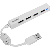 Hub USB Snappy Slim SL140000W, 4 x USB 2.0, 4 ports, blanc