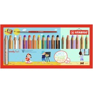crayons de couleur Woody 3 en 1, 18 pièces